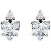 Platinum Natural White Sapphire & .06 Natural Diamond Stud Earrings