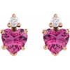 14 Karat Rose Gold Natural Pink Tourmaline and .06 Natural Diamond Stud Earrings |$1054