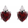 Platinum Natural Mozambique Garnet and .06 Natural Diamond Stud Earrings |$850