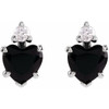 14 Karat White Gold Natural Black Onyx and .06 Natural Diamond Stud Earrings |$732