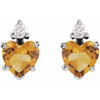 Sterling Silver Natural Citrine & .06 Natural Diamond Stud Earrings