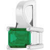 14 Karat White Gold Lab Grown Emerald Gemstone Pendant | $626