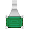 Platinum Lab-Grown Emerald Pendant