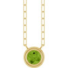 14 Karat Yellow Gold Natural Peridot Necklace 18 Inch, 5mm - $1,073