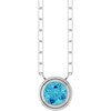 Sterling Silver Natural Blue Zircon 18" Necklace