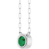 Sterling Silver Natural Emerald 18" Necklace