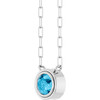 14K White Natural Aquamarine 18" Necklace