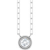 Sterling Silver Natural White Sapphire Necklace 18 Inch, 4mm - $217