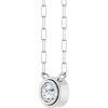 Sterling Silver Natural White Sapphire Necklace 18 Inch, 4mm - $217
