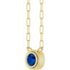 14 Karat Yellow Gold Natural Blue Sapphire Necklace 18 Inch, 4mm - $1,027