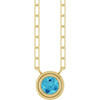14 Karat Yellow Gold Natural Blue Zircon Necklace 18 Inch, 4mm - $740