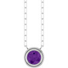 Sterling Silver Natural Amethyst Necklace 18 Inch, 6mm - $199