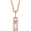 14K Rose 1/6 CT Lab-Grown Diamond Bezel-Set 16-18" Necklace