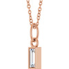 14K Rose 1/6 CT Lab-Grown Diamond Bezel-Set 16-18" Necklace