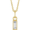 14K Yellow 1/6 CT Lab-Grown Diamond Bezel-Set 16-18" Necklace