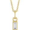 14K Yellow 1/10 CT Lab-Grown Diamond Bezel-Set 16-18" Necklace