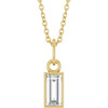 14K Yellow 3/8 CT Lab-Grown Diamond Bezel-Set 16-18" Necklace