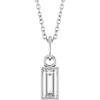 14 Karat White Gold Lab Grown Diamond Bezel to Set Necklace 3/8 CT, 16-18 Inch, 6x3mm - $1,022