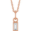 14 Karat Rose Gold Lab Grown Diamond Bezel to Set Necklace 1/10 CT, 16-18 Inch, 4x2mm - $598