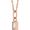 14 Karat Rose Gold Lab Grown Diamond Bezel to Set Necklace 1/10 CT, 16-18 Inch, 4x2mm - $598