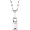 14K White 1/10 CT Lab-Grown Diamond Bezel-Set 16-18" Necklace