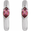 Platinum Natural Pink Tourmaline Hoop Earrings |$826