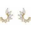 14K Yellow 1/2 CTW Natural Diamond Front-Back Earrings