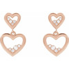14K Rose 1/5 CTW Natural Diamond Heart Earrings
