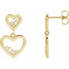 14K Yellow 1/5 CTW Natural Diamond Heart Earrings