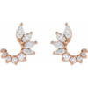 14K Rose 1/2 CTW Natural Diamond Front-Back Earrings