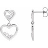 14K White 1/5 CTW Natural Diamond Heart Earrings
