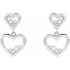 14K White 1/5 CTW Natural Diamond Heart Earrings