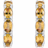 Platinum Natural Citrine Hoop Earrings |$1845
