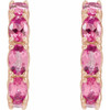 14 Karat Rose Gold Natural Pink Tourmaline Hoop Earrings |$2299