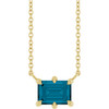 14 Karat Yellow Gold Natural London Blue Topaz Necklace 18 Inch - $830