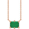 14K Rose Lab-Grown Emerald 18" Necklace