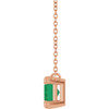 14K Rose Lab-Grown Emerald 18" Necklace