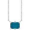 Platinum Natural London Blue Topaz 18" Necklace