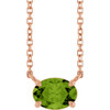 14K Rose Natural Peridot 18" Necklace