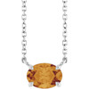 14 Karat White Gold Natural Citrine Necklace 18 Inch, 7x5mm - $748