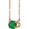 14K Rose Lab-Grown Emerald 18" Necklace