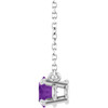 14 Karat White Gold Natural Amethyst Necklace 18 Inch, 7x5mm - $598