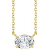 14K Yellow Natural White Sapphire 18" Necklace