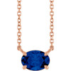 14K Rose Natural Blue Sapphire 18" Necklace