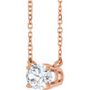 14 Karat Rose Gold Natural White Sapphire Necklace 18 Inch, 7x5mm - $1,019