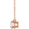 14 Karat Rose Gold Natural White Sapphire Necklace 18 Inch, 7x5mm - $1,019
