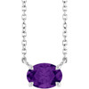 Sterling Silver Natural Amethyst 18" Necklace