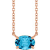 14K Rose Natural Aquamarine 18" Necklace