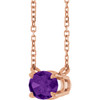 14 Karat Rose Gold Natural Amethyst Necklace 18 Inch, 7x5mm - $606