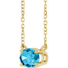 14K Yellow Natural Aquamarine 18" Necklace